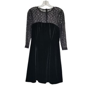 JW Jason Wu Velvet Romantic Gothic Polka Dot Lace Mesh Dress Small Whimsigoth